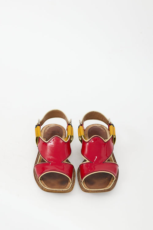 Prada Spring 2005 Red & Multi Patent Sandal