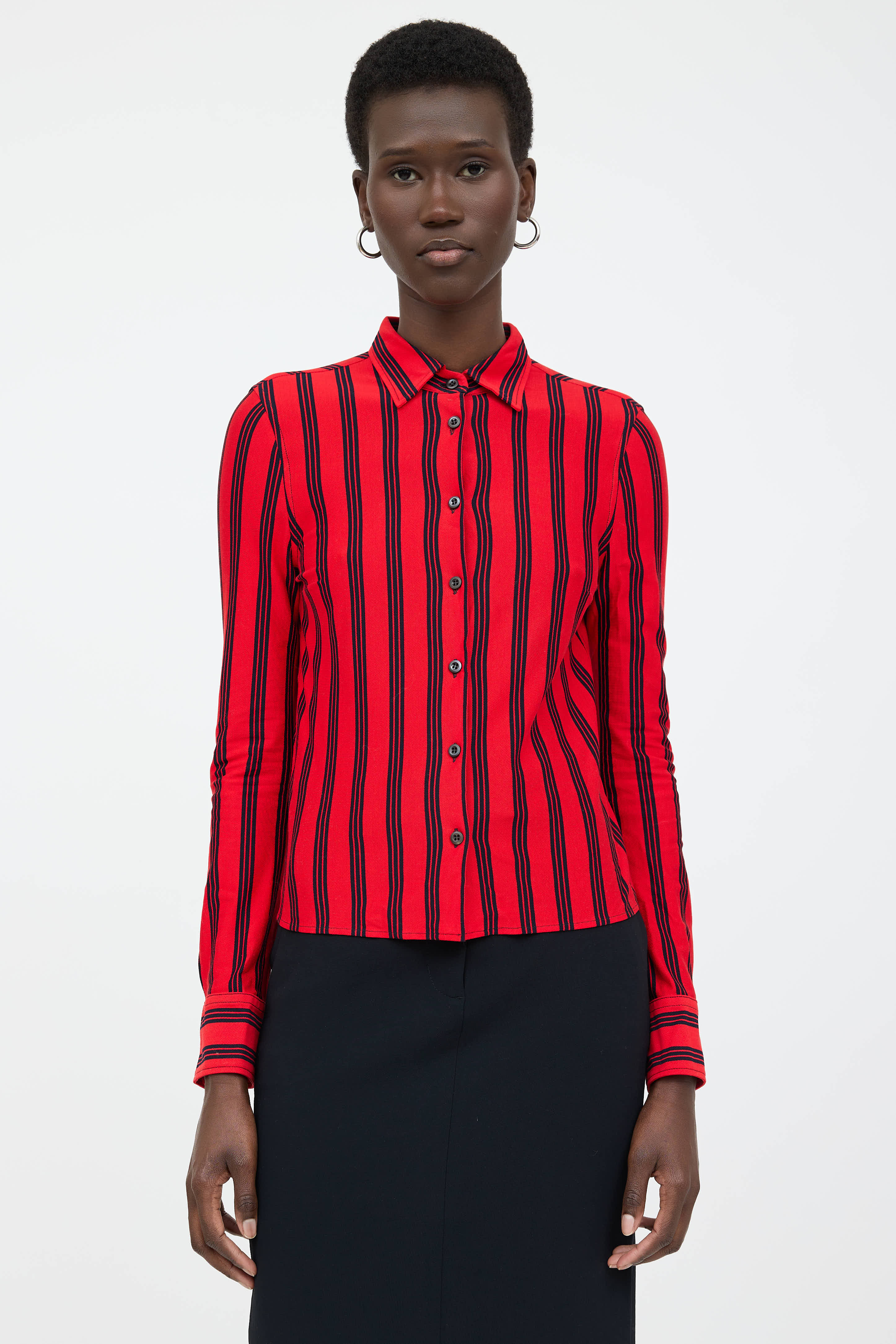 Prada Striped Button Up Shirt