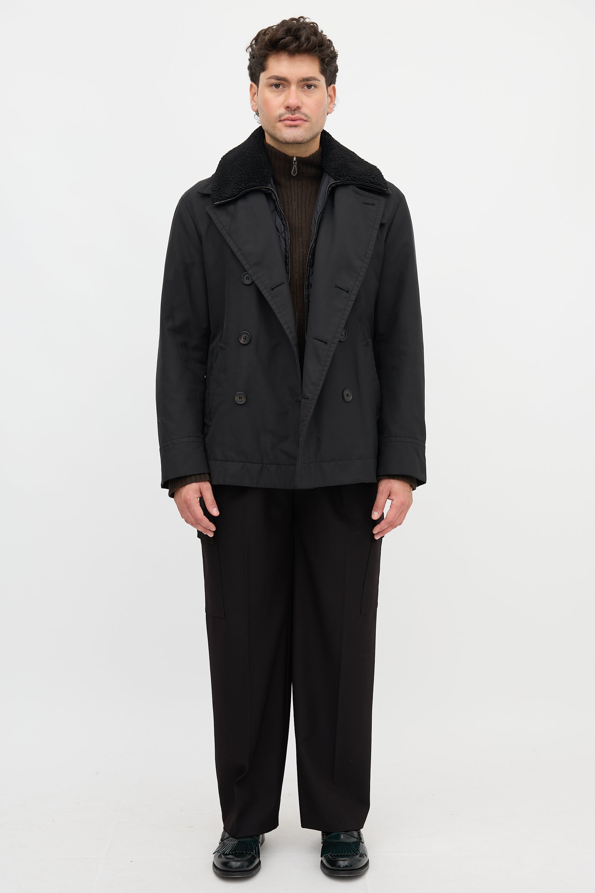 Prada Removable Yoke Pea Coat