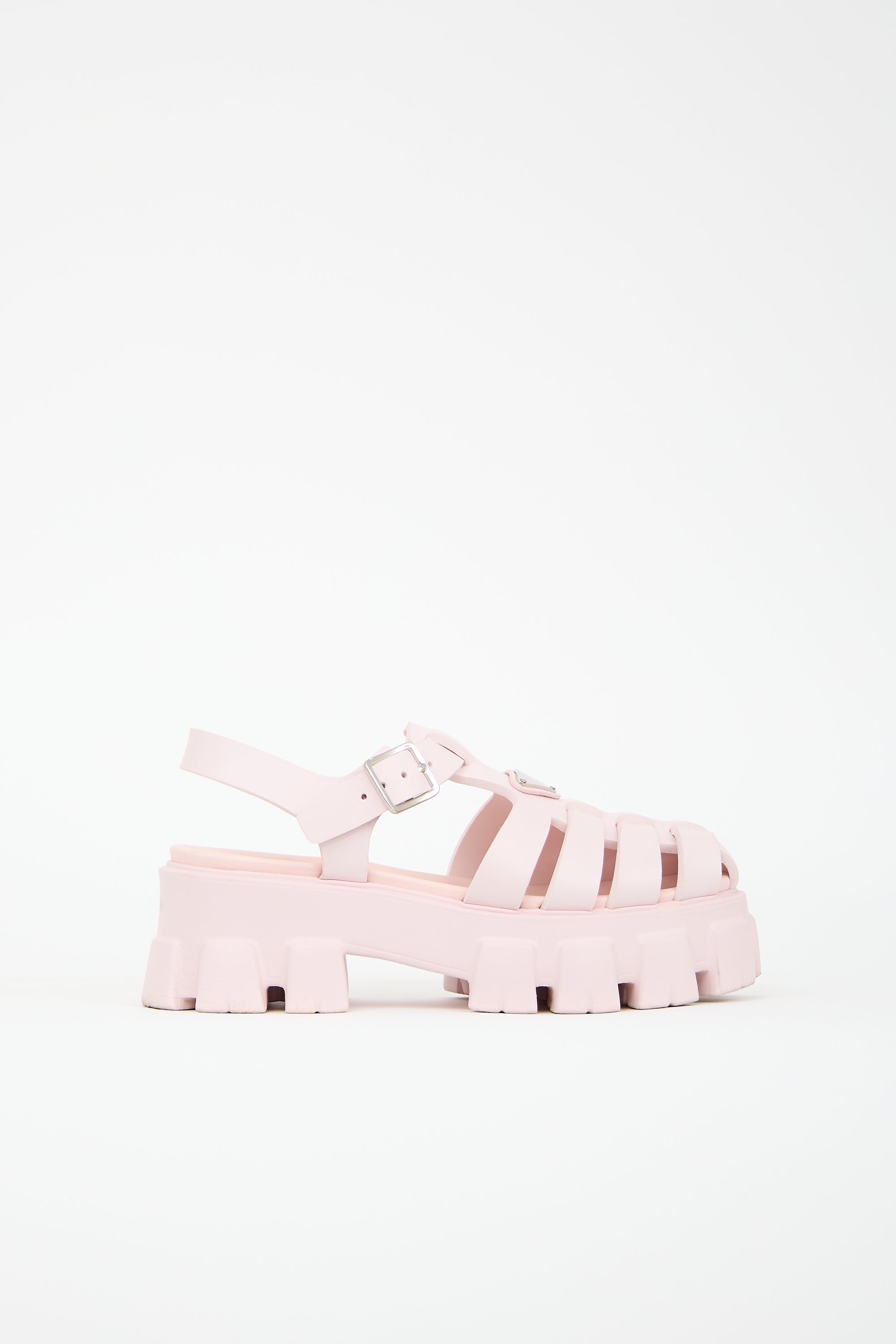 Prada Rubber Monolith Cage Sandal