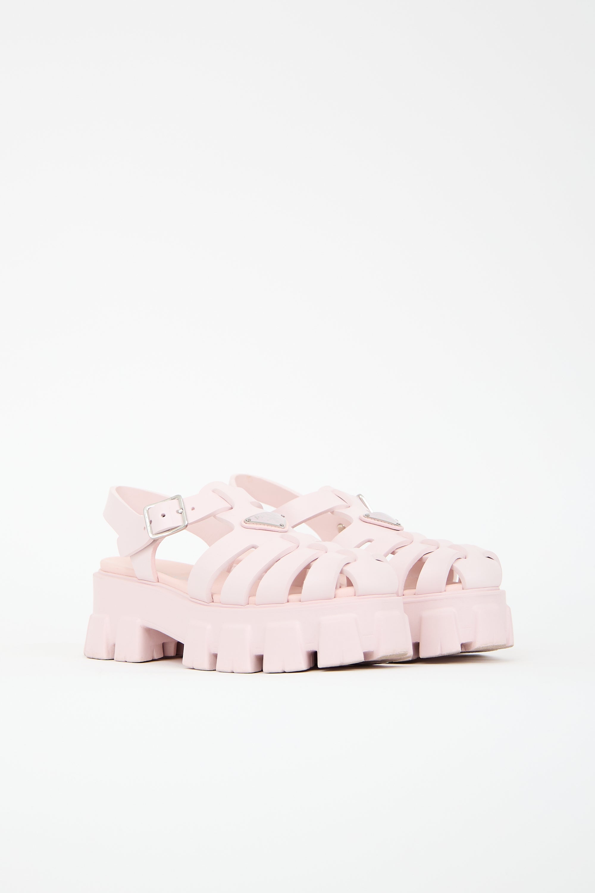 Prada Rubber Monolith Cage Sandal