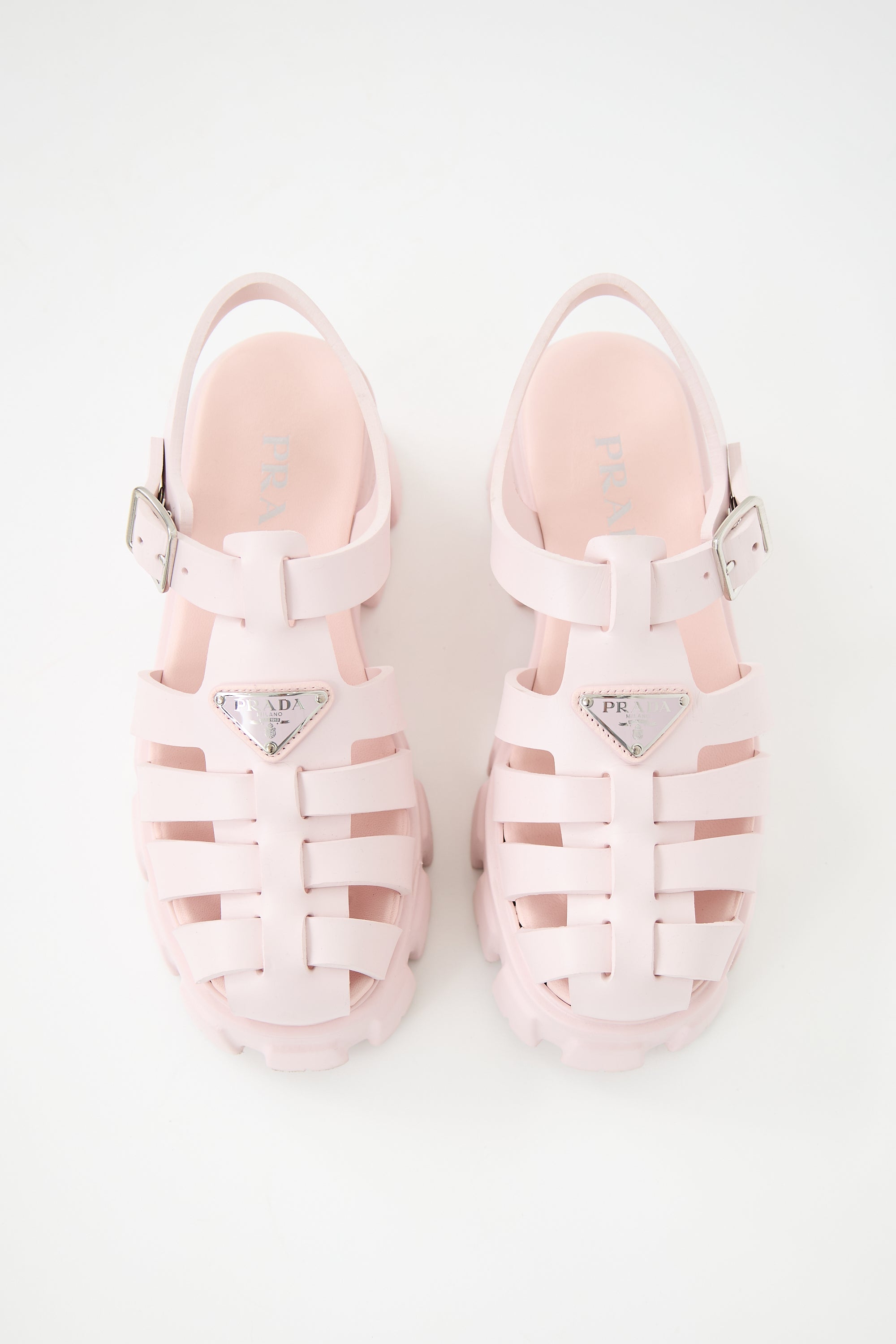 Prada Rubber Monolith Cage Sandal