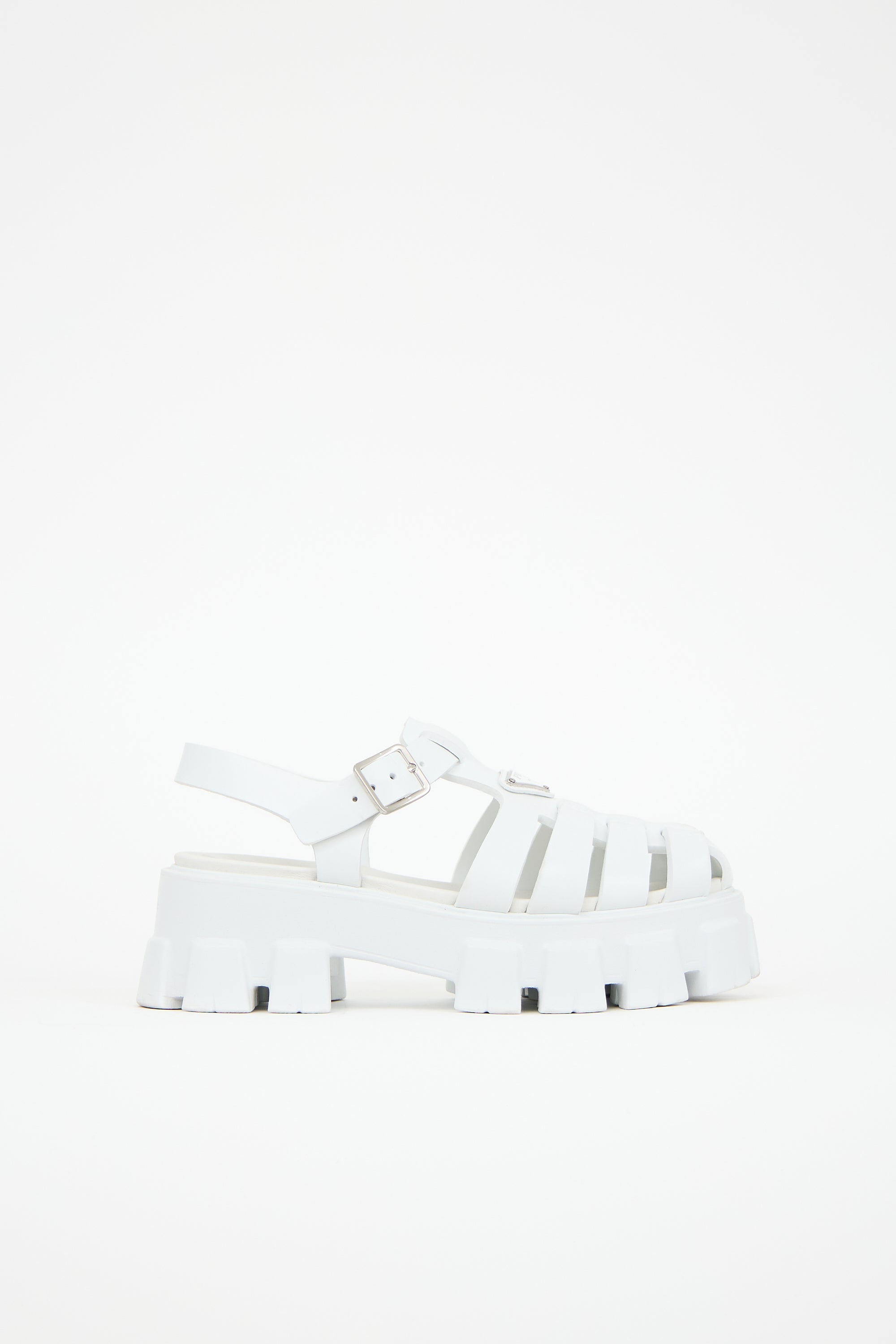 Prada Rubber Monolith Cage Sandal