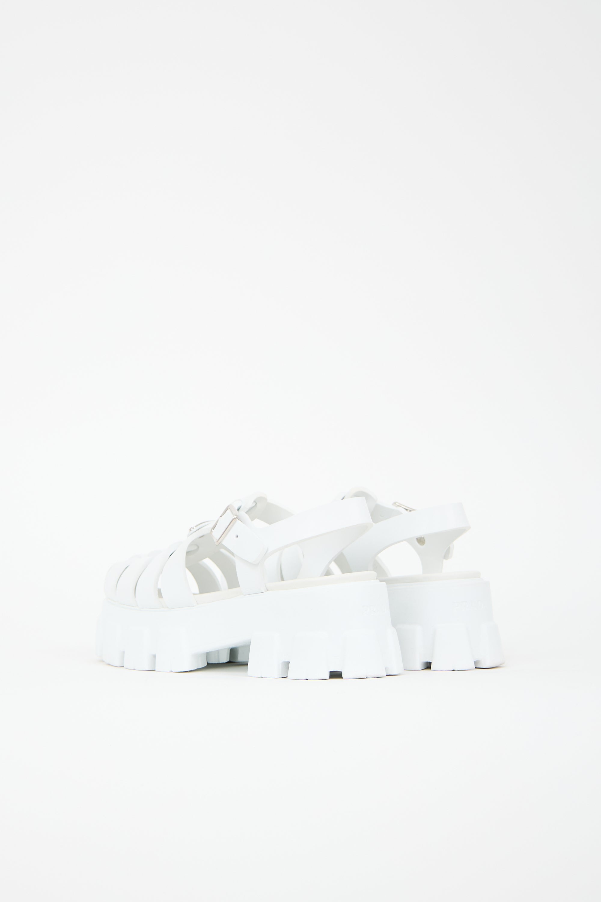 Prada Rubber Monolith Cage Sandal