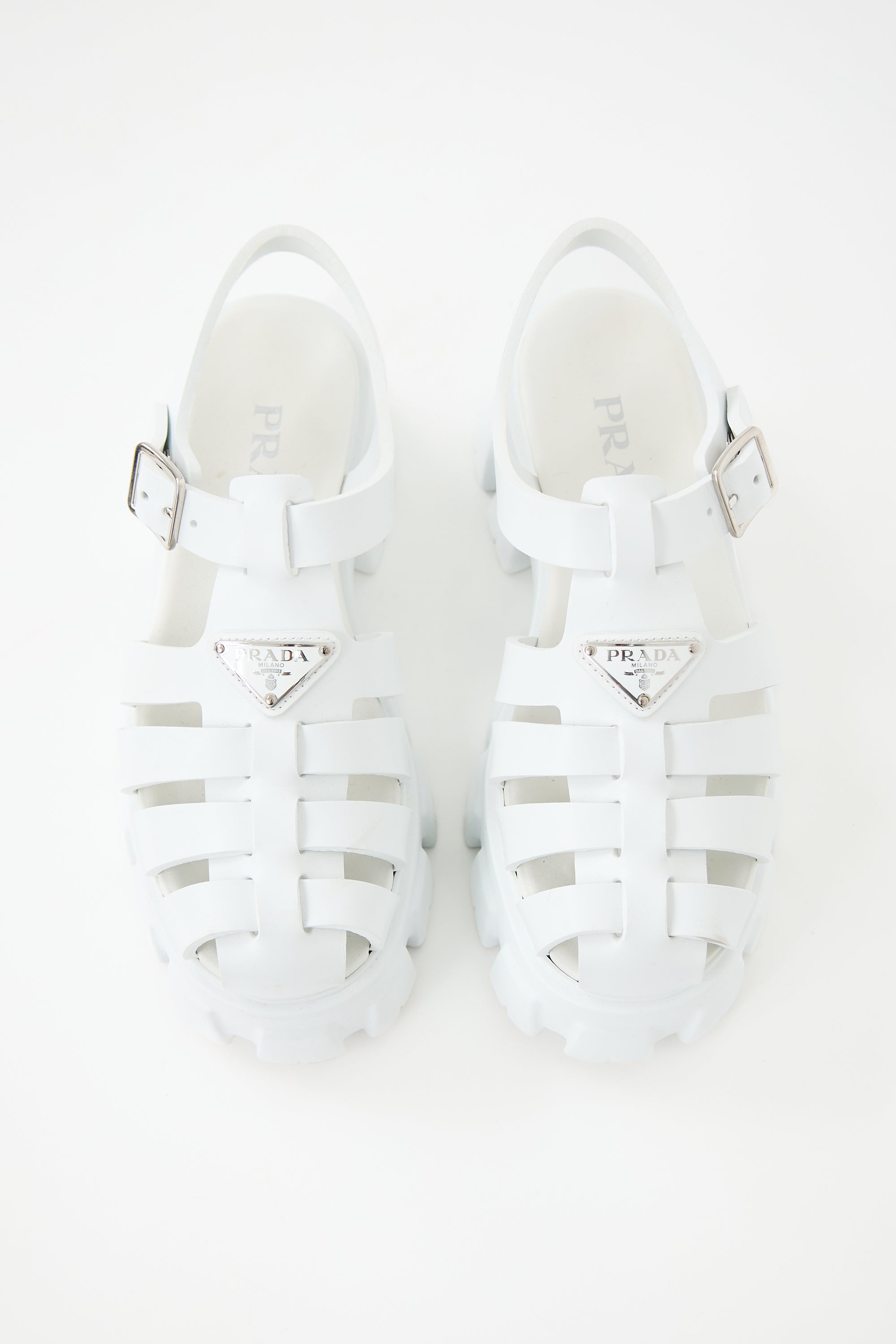 Prada Rubber Monolith Cage Sandal