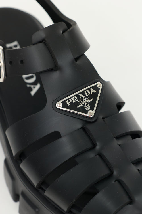 Prada Rubber Monolith Fisherman Sandal