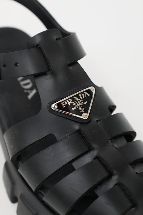 Prada Rubber Monolith Fisherman Sandal