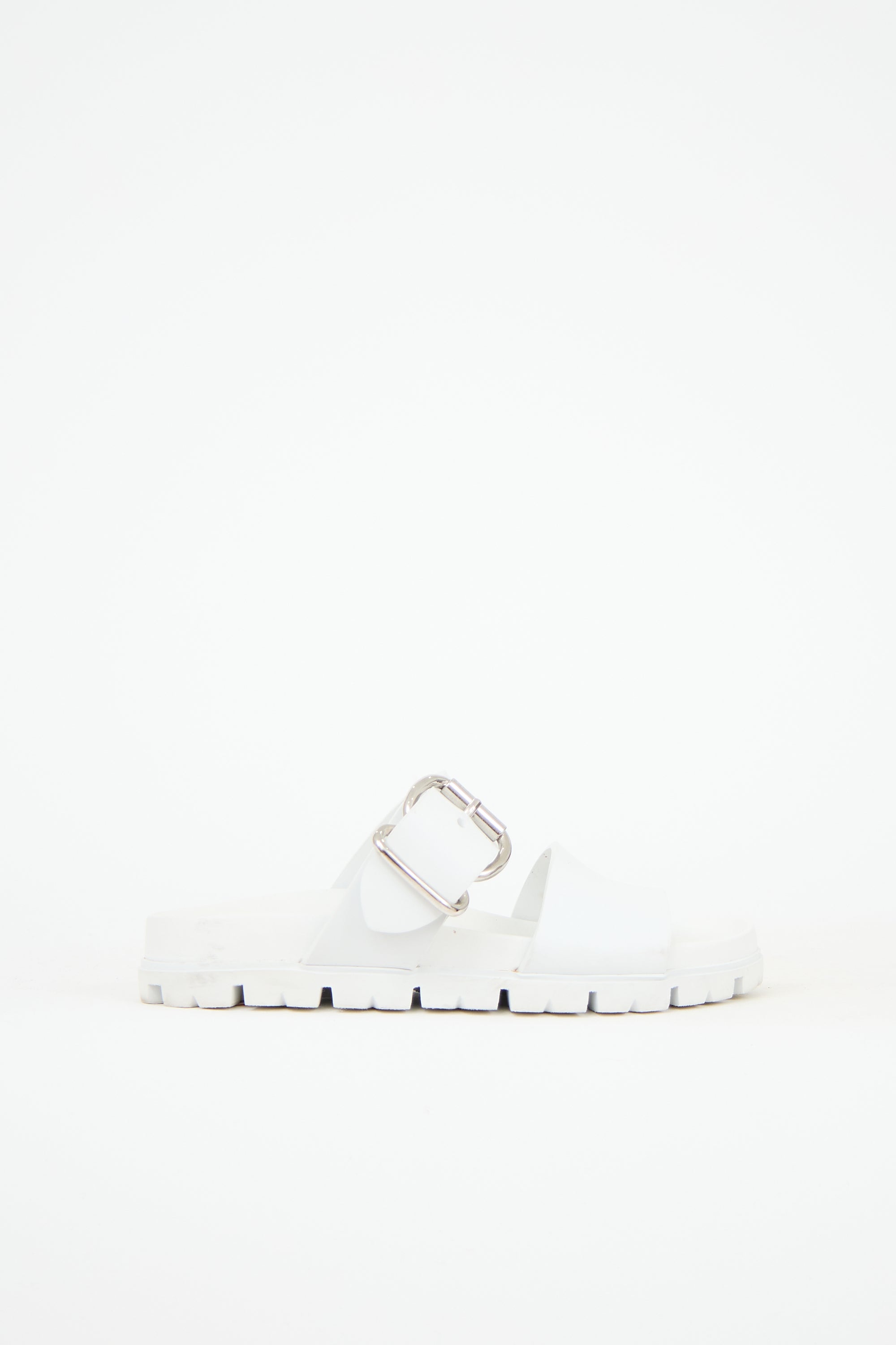 Prada Rubber Double Strap Sandal