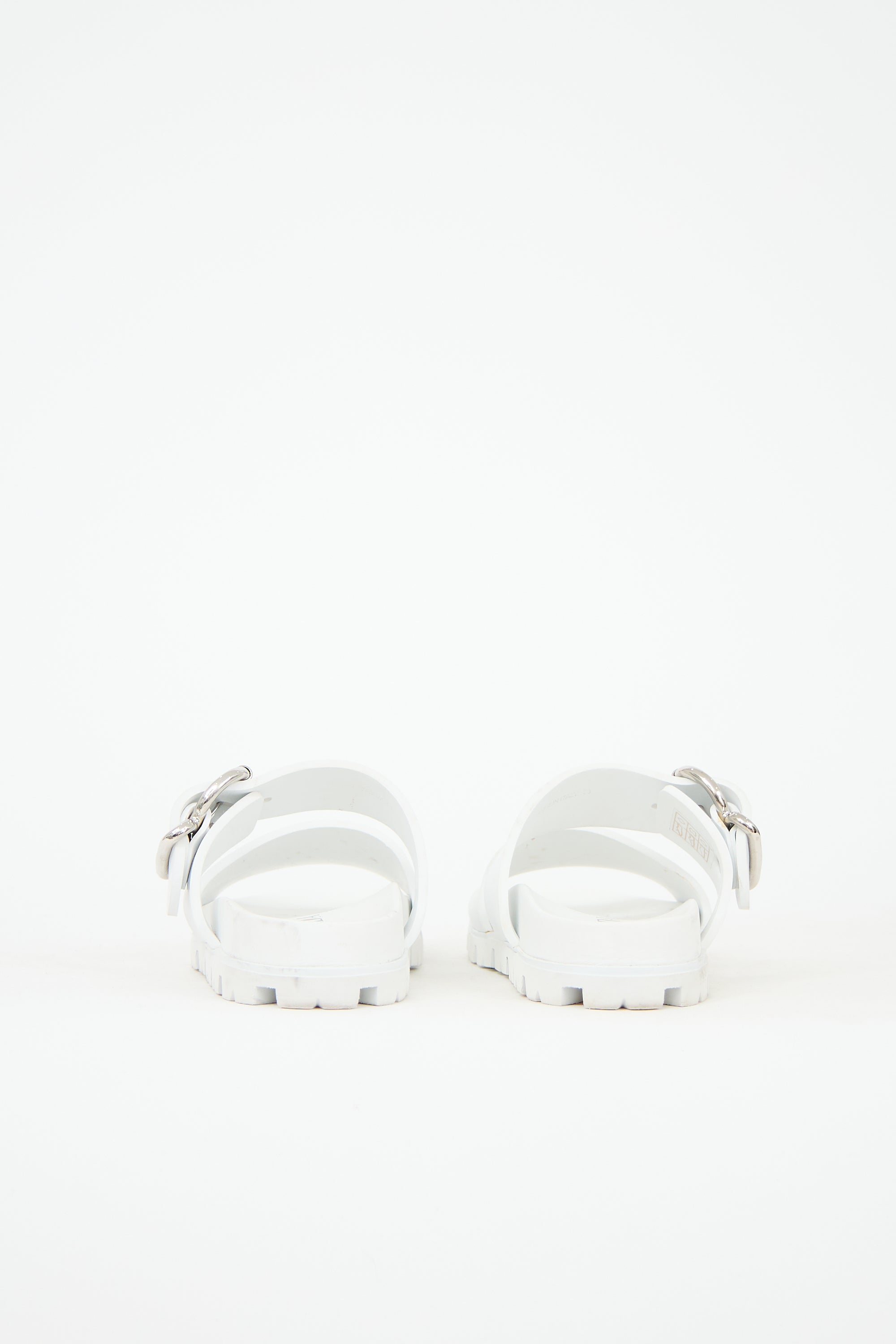 Prada Rubber Double Strap Sandal