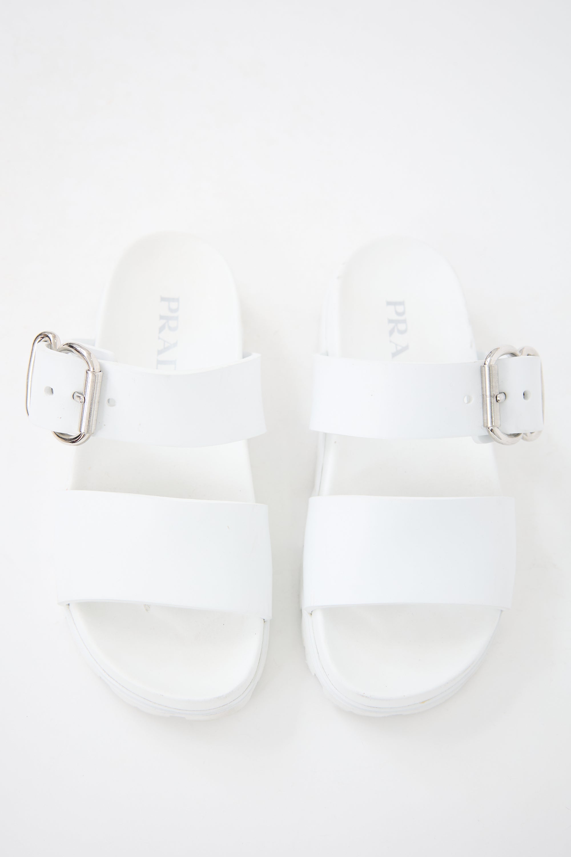 Prada Rubber Double Strap Sandal