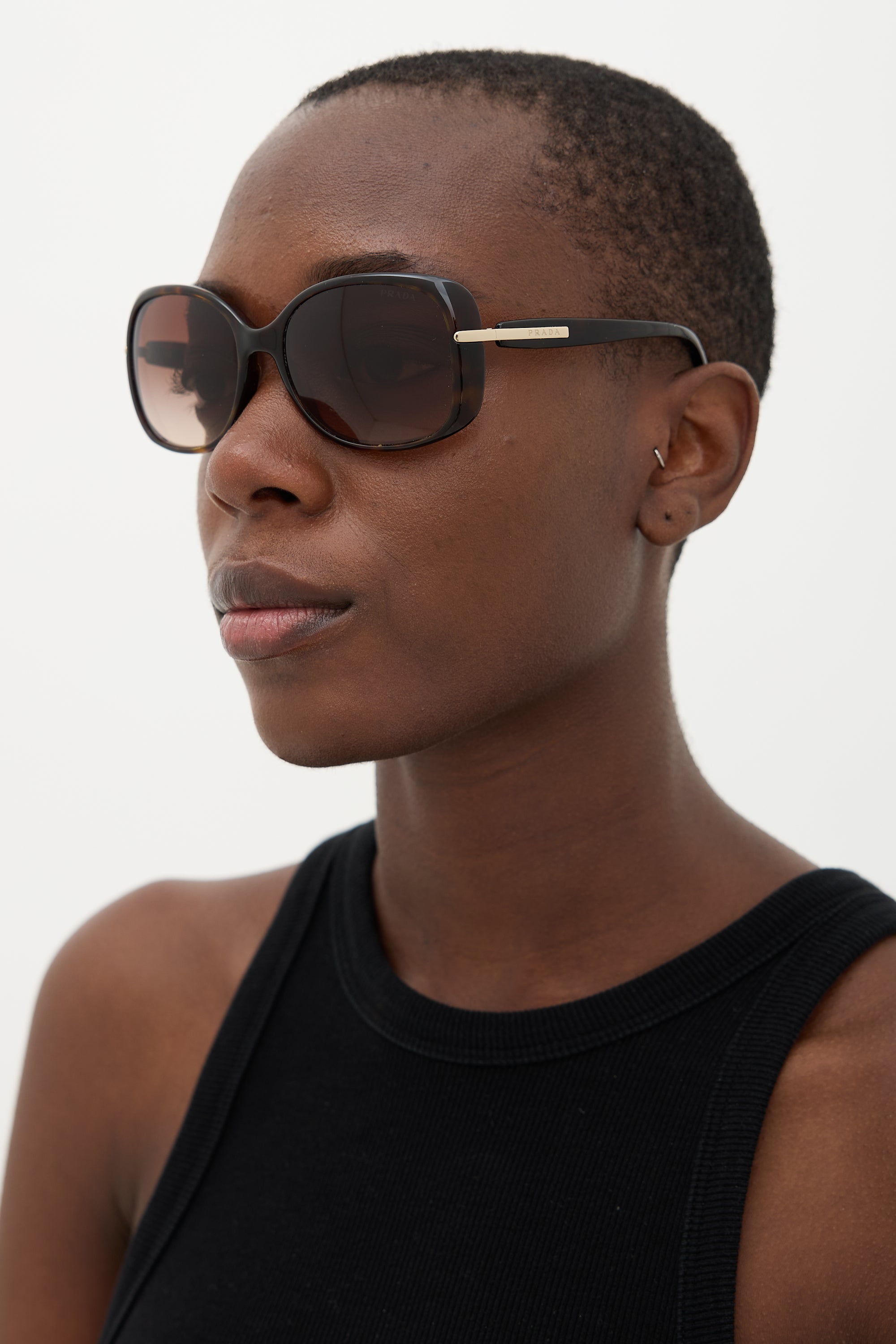 Prada SPR 08O Conceptual Rectangle Sunglasses