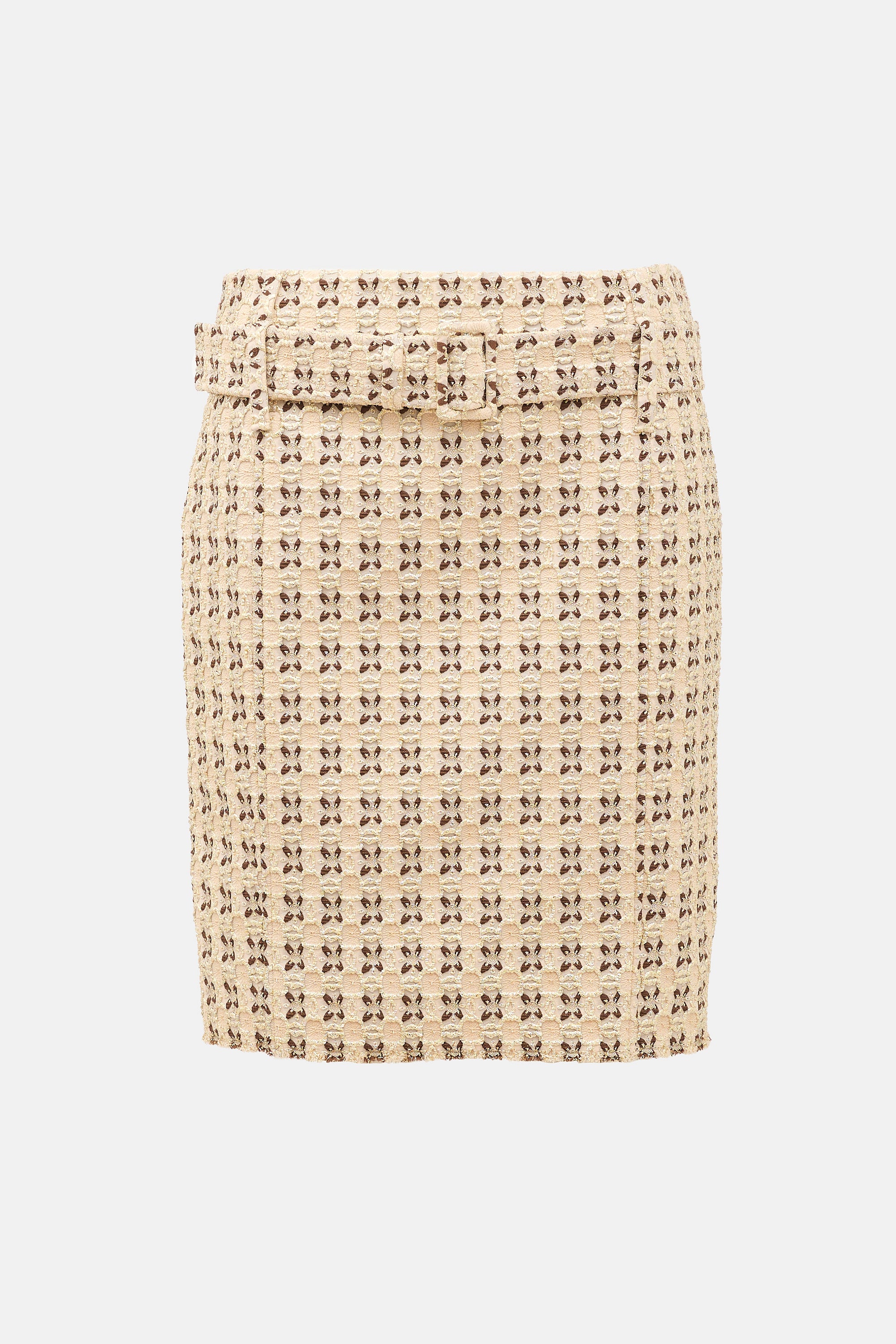 Prada SS 2002 Metallic Cloqué Skirt