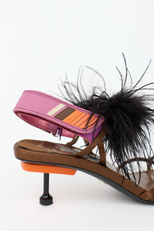 Prada SS 2017 Satin Feather Sandal