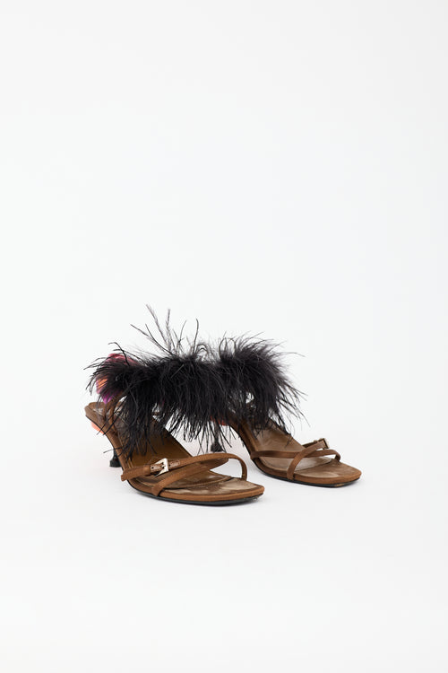 Prada SS 2017 Satin Feather Sandal