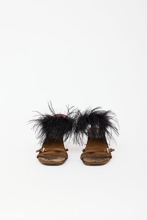 Prada SS 2017 Satin Feather Sandal