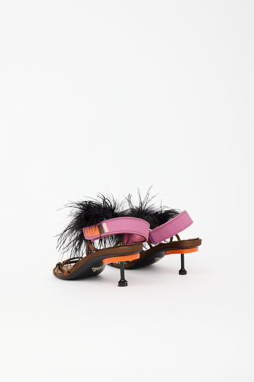 Prada SS 2017 Satin Feather Sandal