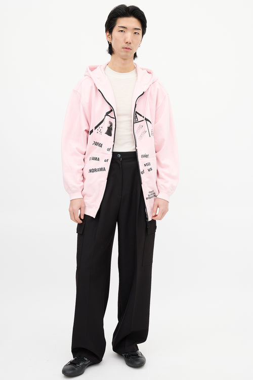 Prada SS 2021 Pink & Black Graphic Hoodie