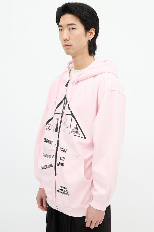 Prada SS 2021 Pink & Black Graphic Hoodie