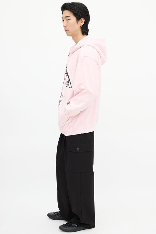 Prada SS 2021 Pink & Black Graphic Hoodie