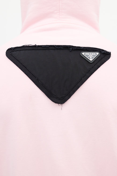 Prada SS 2021 Pink & Black Graphic Hoodie