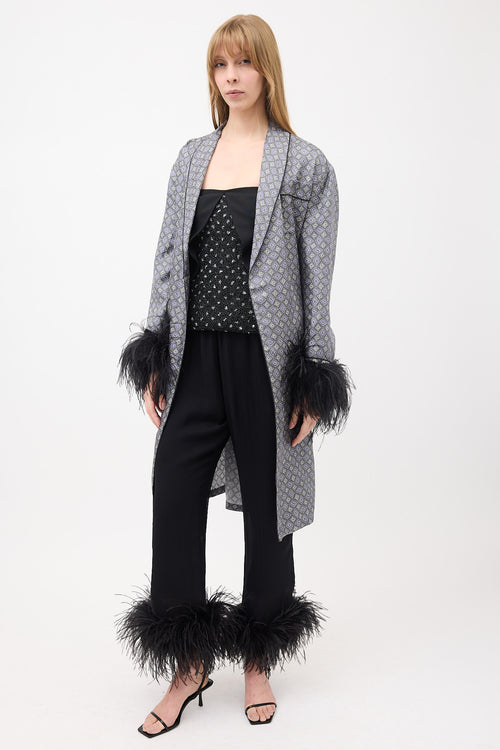 Prada SS 2017 Silk Feather Trim Trouser