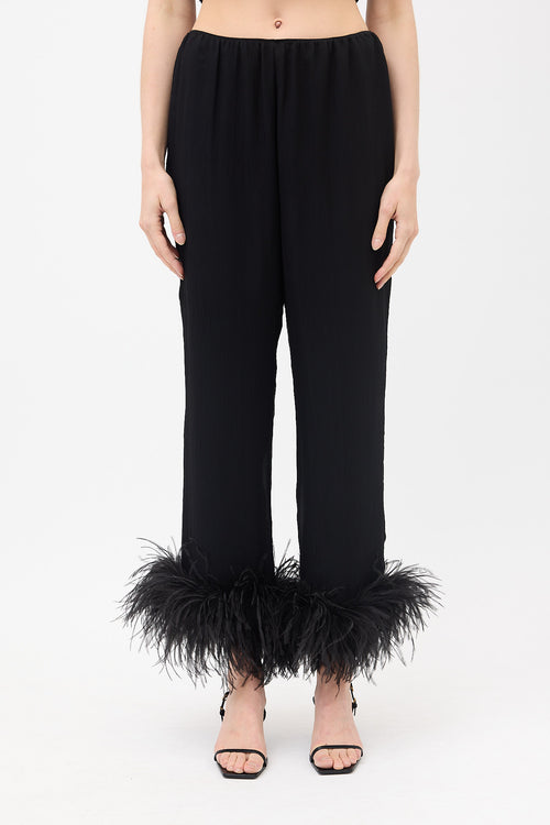 Prada SS 2017 Silk Feather Trim Trouser