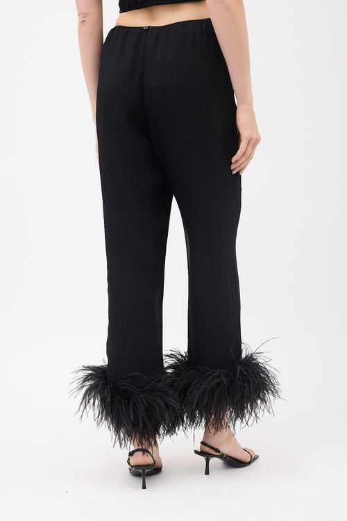 Prada SS 2017 Silk Feather Trim Trouser