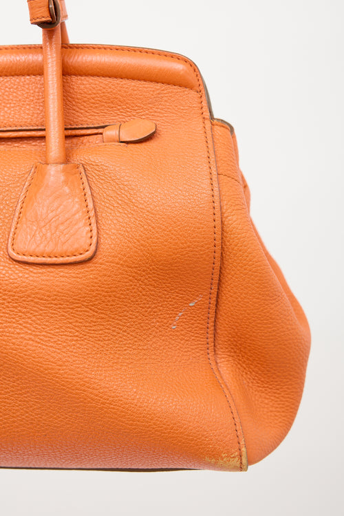 Prada Daino Leather Frame Tote Bag
