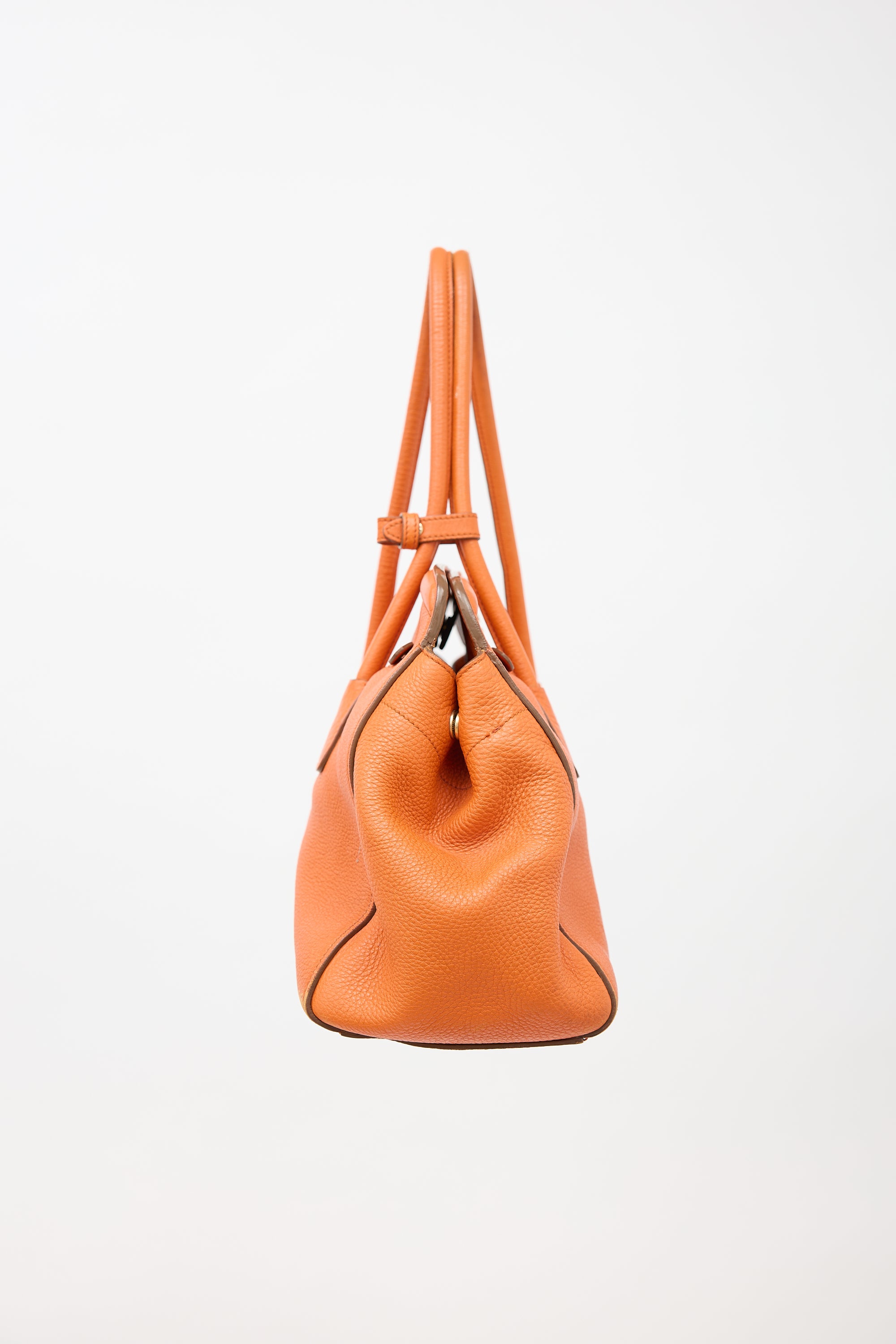 Prada Daino Leather Frame Tote Bag