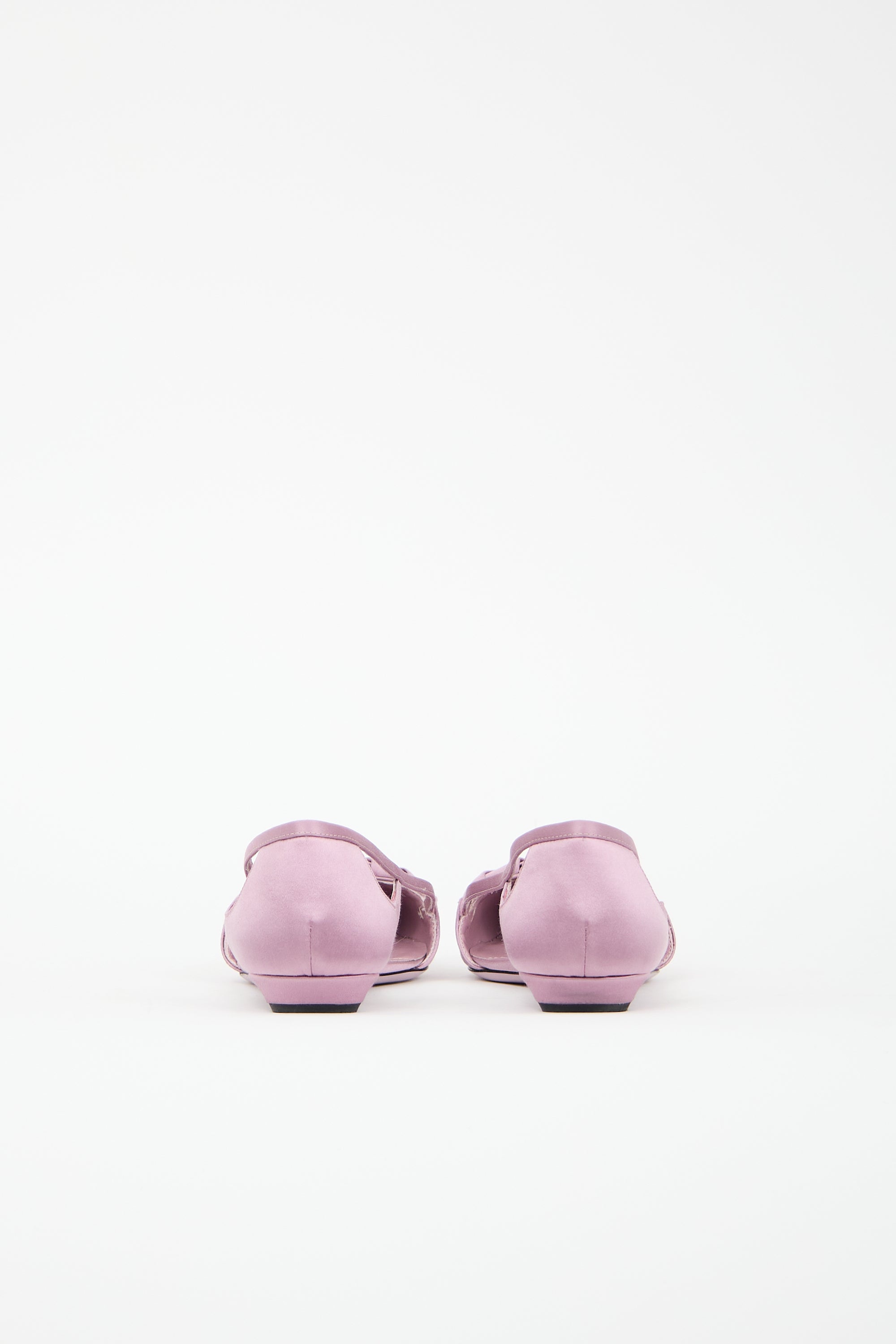 Prada Satin Pleated Cutout Ballet Flat
