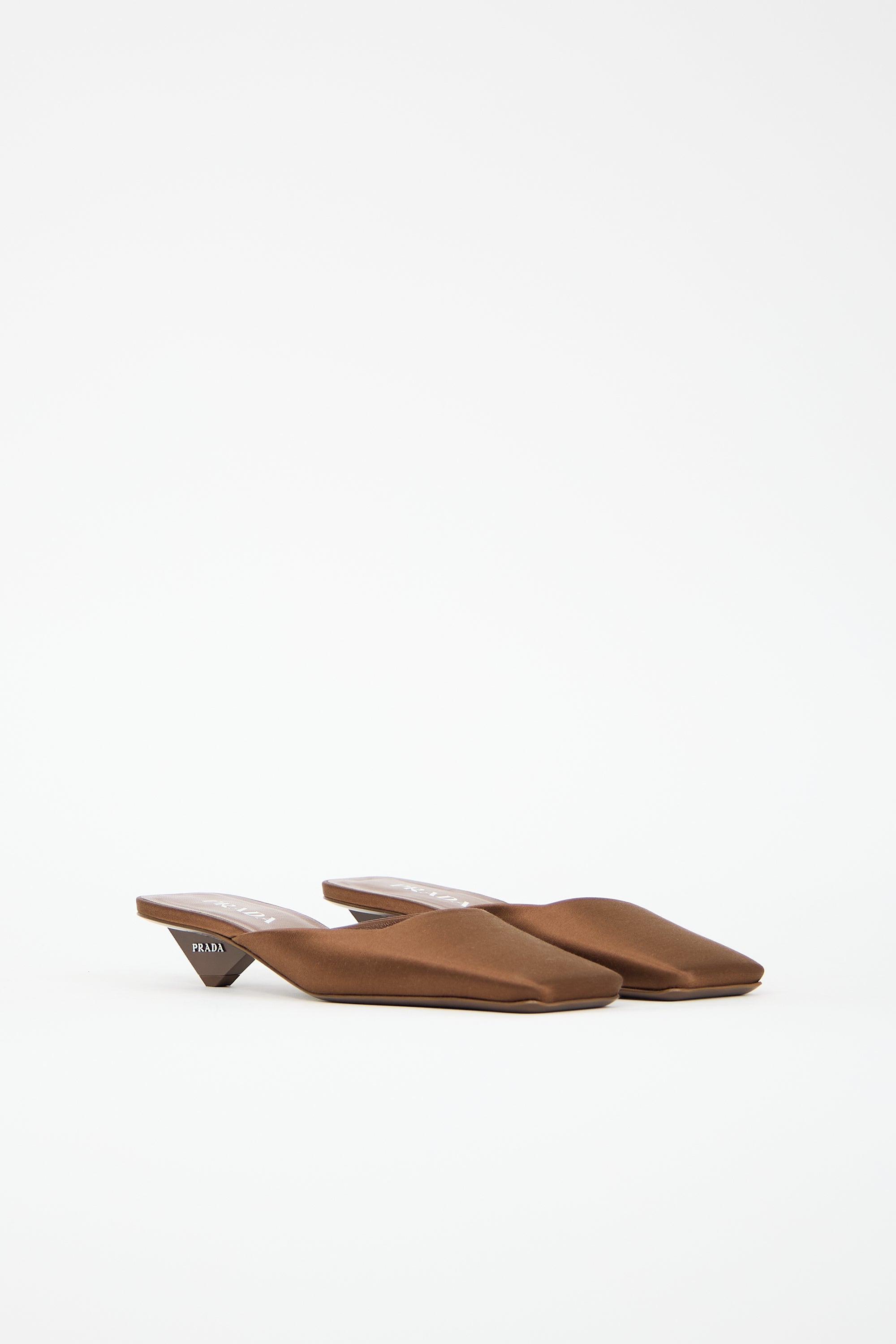 Prada Satin Square Toe Mule
