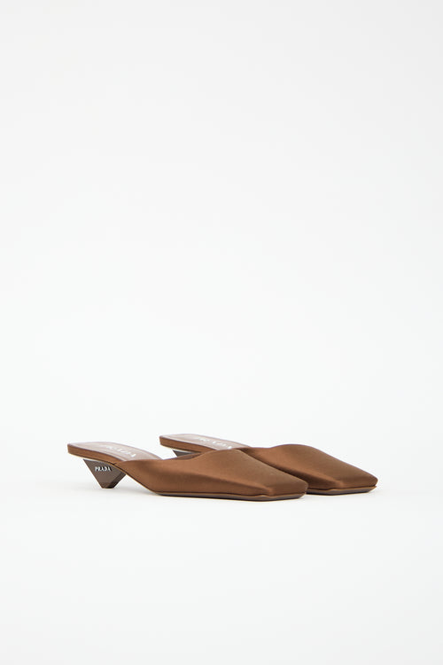 Prada Satin Square Toe Mule