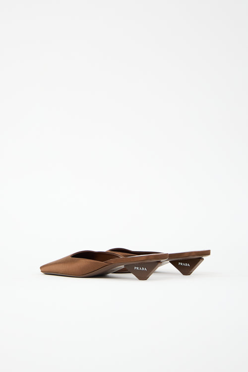 Prada Satin Square Toe Mule