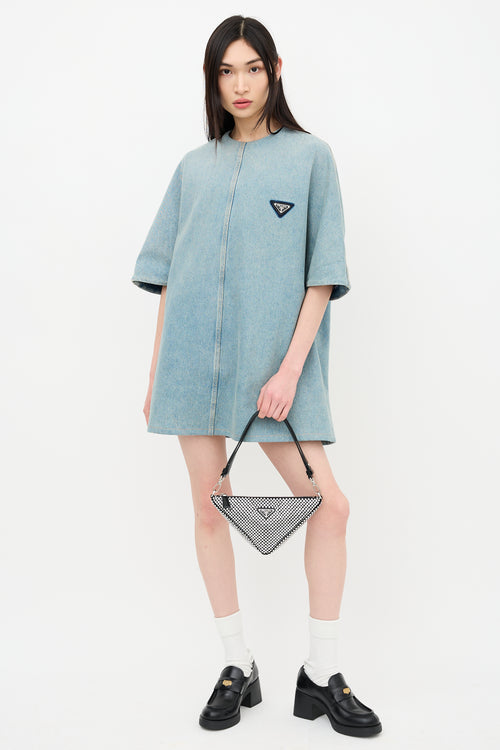 Prada Satin & Crystal Triangle Bag