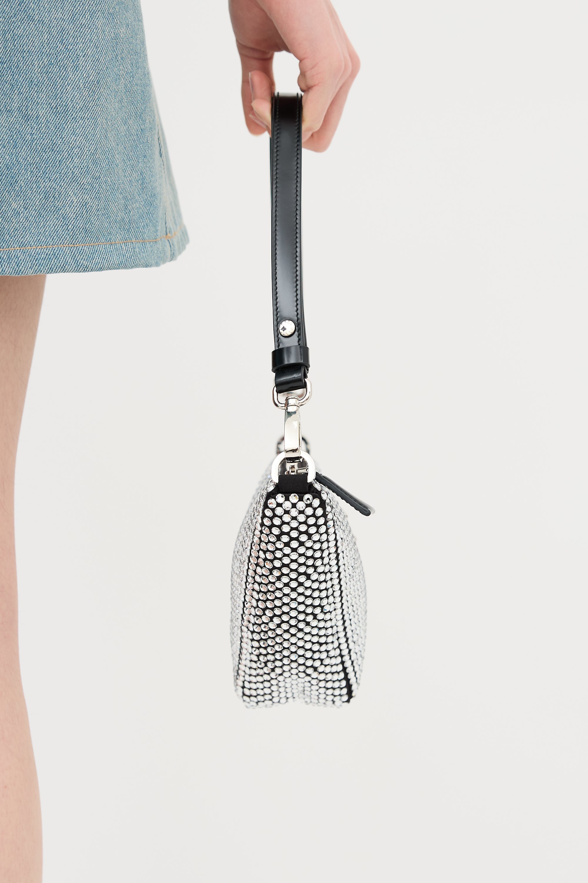Prada Satin & Crystal Triangle Bag