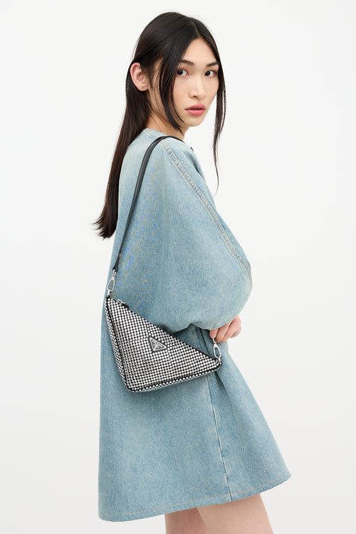 Prada Satin & Crystal Triangle Bag