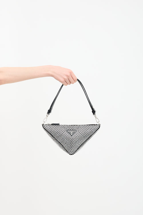 Prada Satin & Crystal Triangle Bag