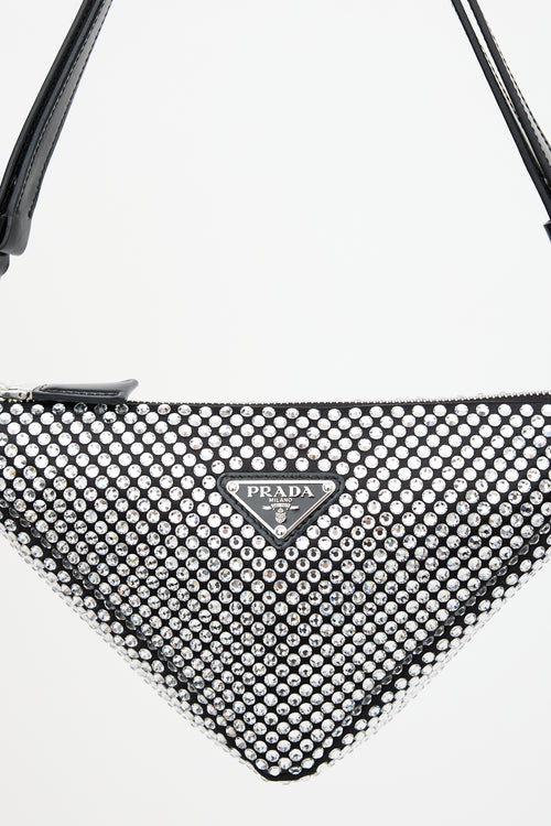 Prada Satin & Crystal Triangle Bag