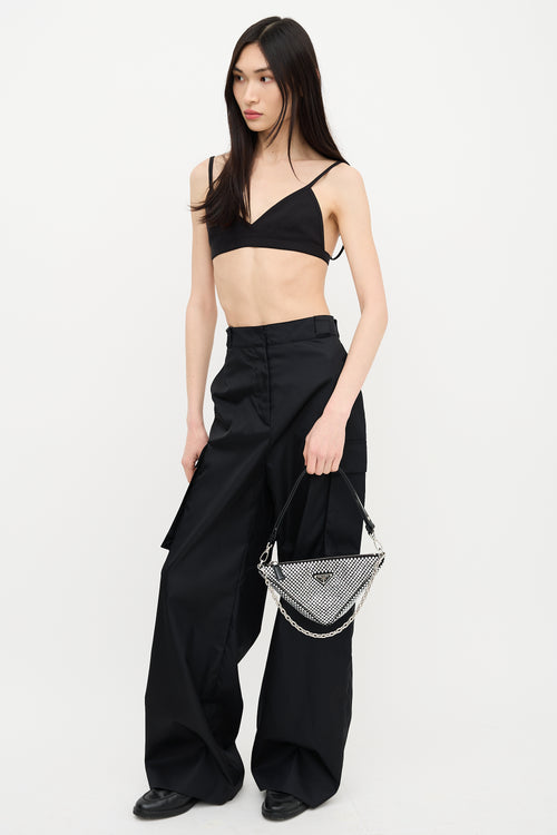Prada Satin & Crystal Triangle Bag