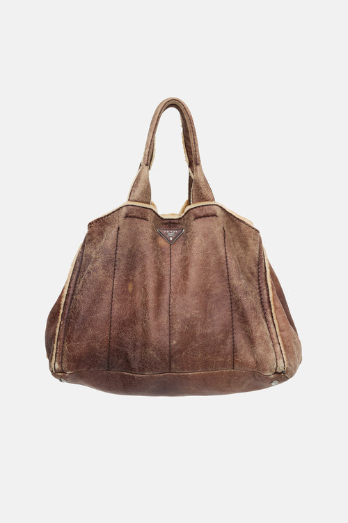 Prada Shearling Tote Bag