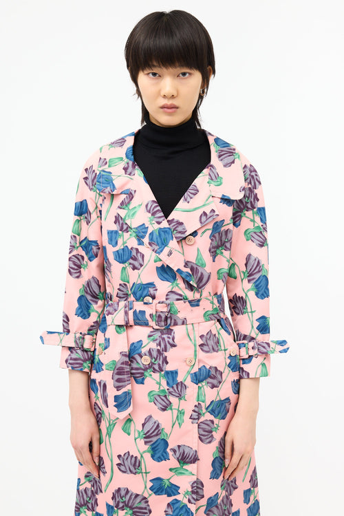 Prada Silk Belted Trench Coat