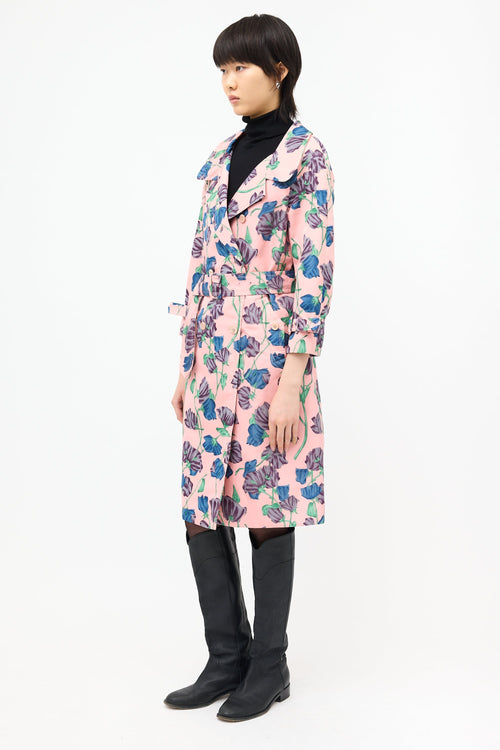 Prada Silk Belted Trench Coat