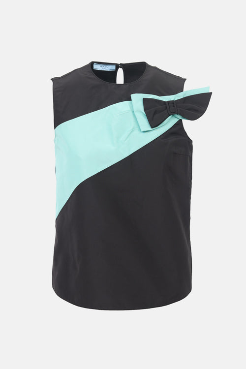 Prada Silk Taffeta Bow Top