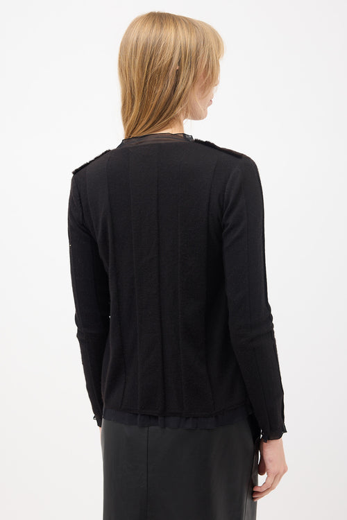 Prada 2000s Silk & Fur Cardigan