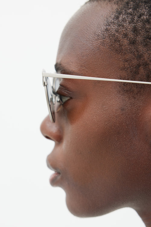 Prada Silver & Black SPR60V Tapered Sunglasses