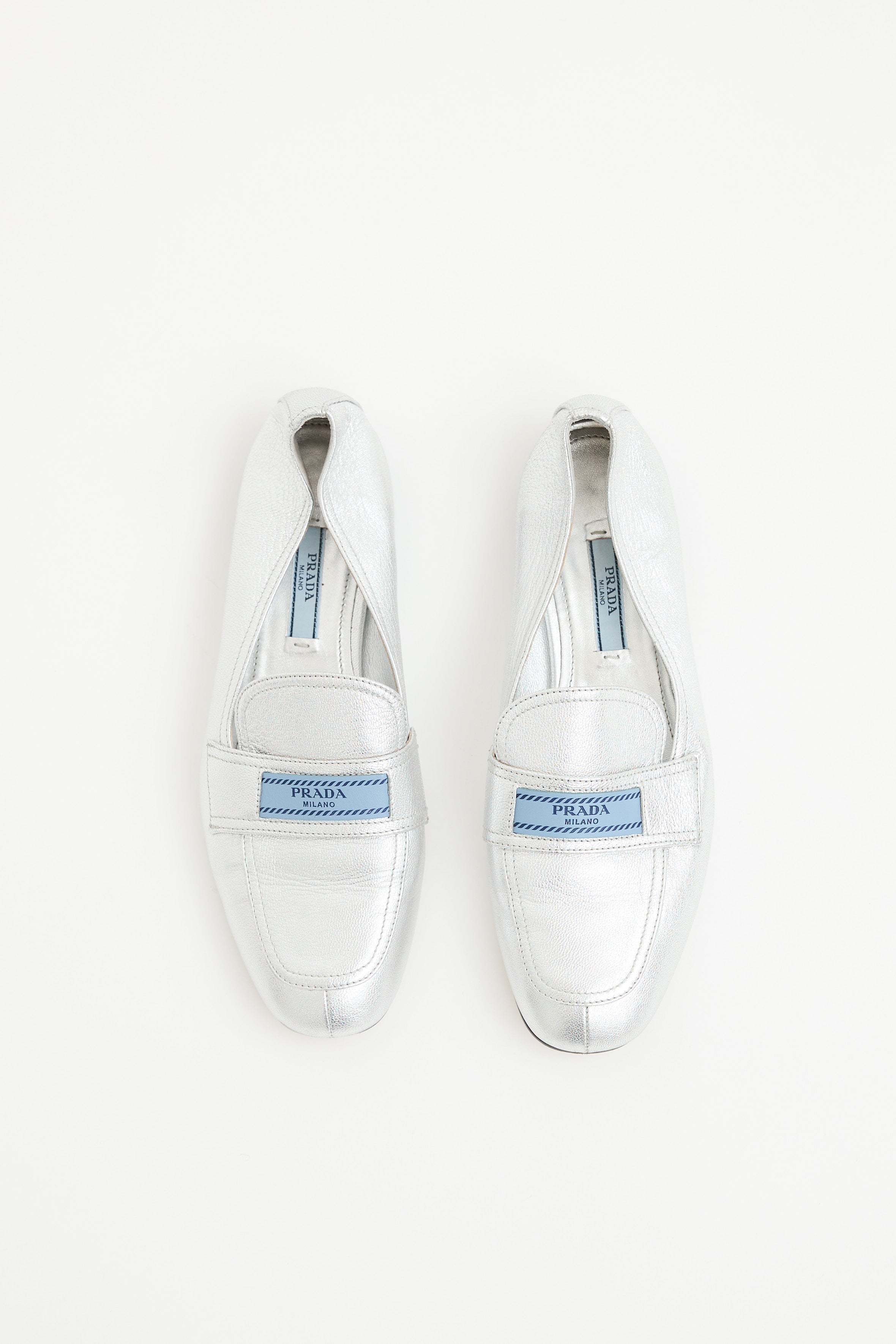 Prada Leather Metallic Loafer