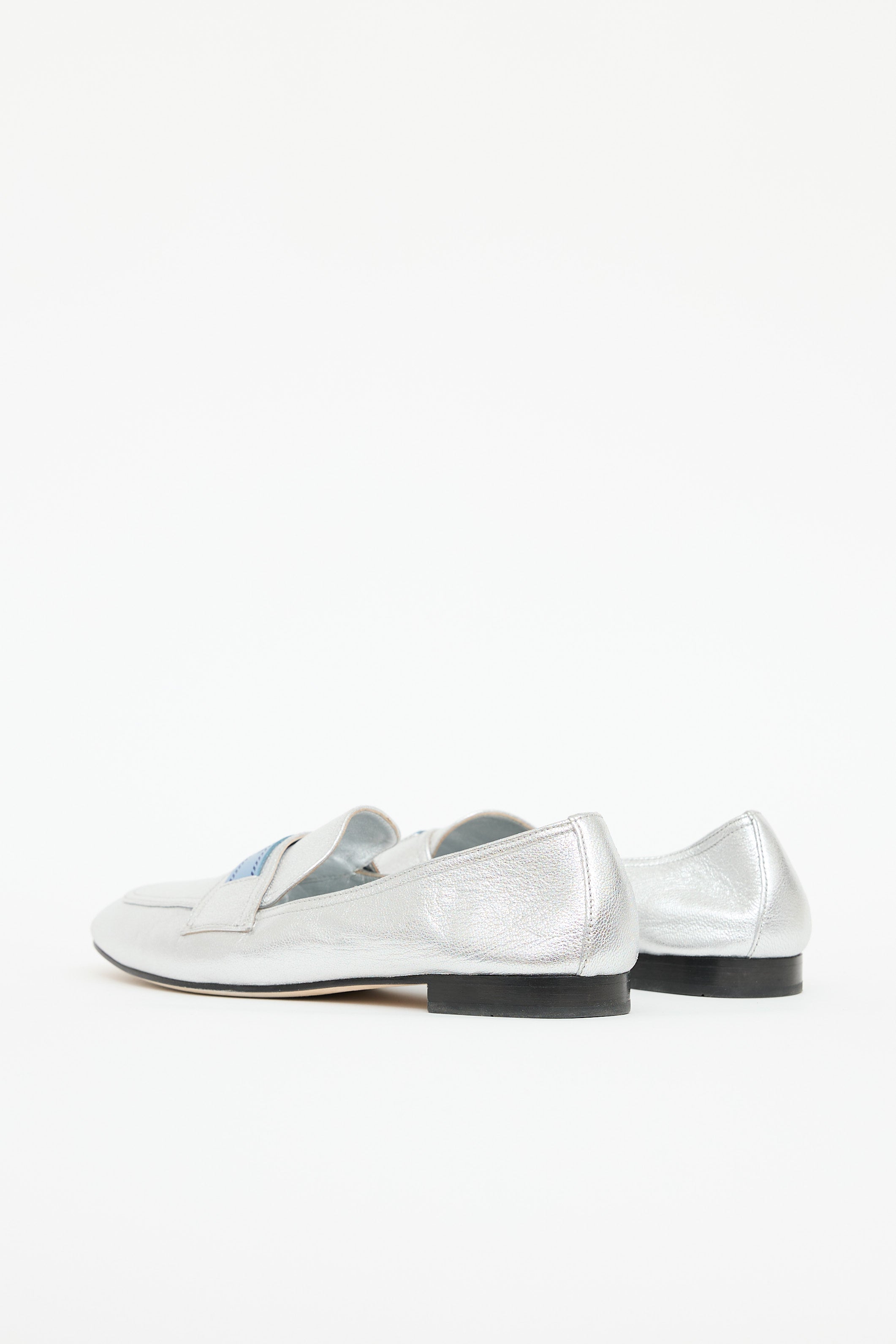 Prada Leather Metallic Loafer