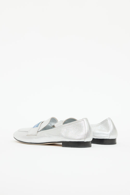 Prada Leather Metallic Loafer