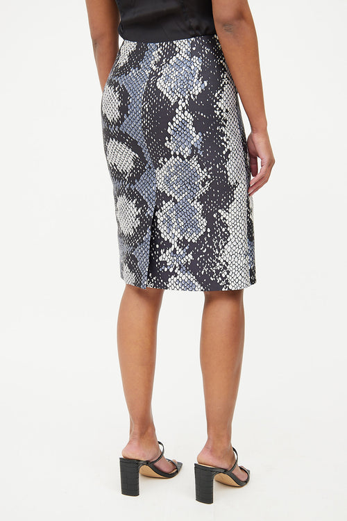 Prada Black & Multi Scale Print Skirt