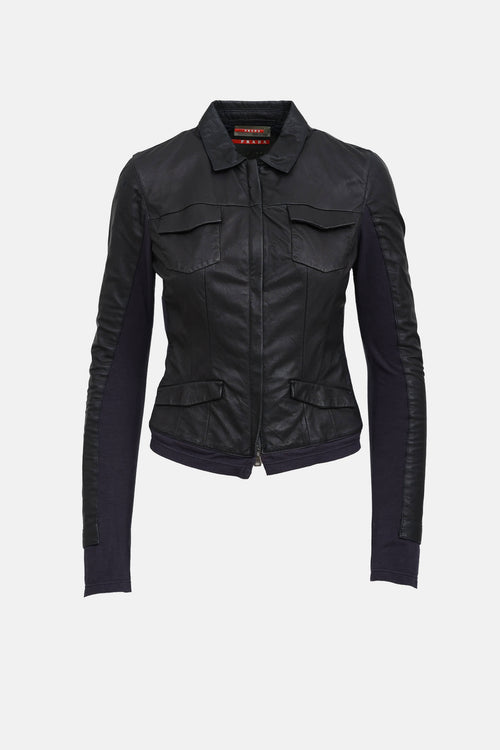 Prada Sport 2007 Leather Zip Jacket